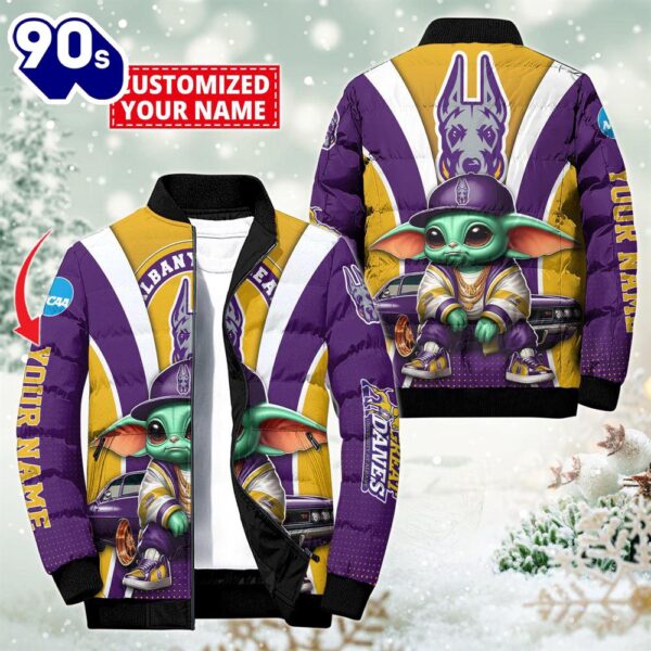 NCAA Albany Great Danes Sport Baby Yoda Puffer Jacket For Fans – NCAA Puffer Jacket