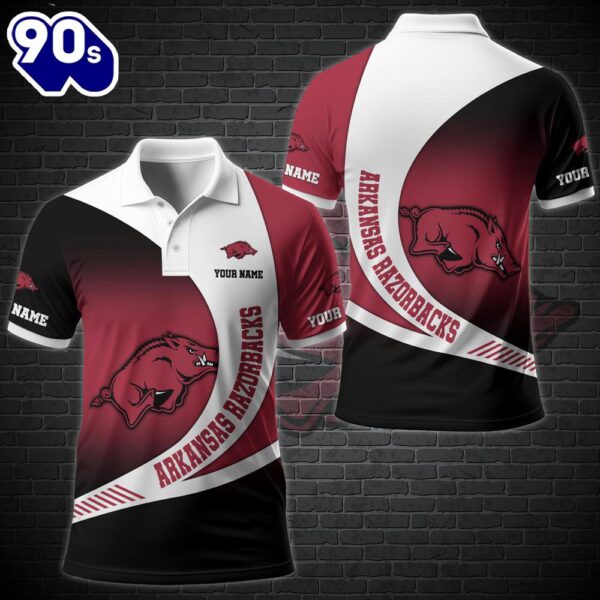 NCAA Arkansas Razorbacks Team Polo Shirt Custom Your Name  Gift Christmas