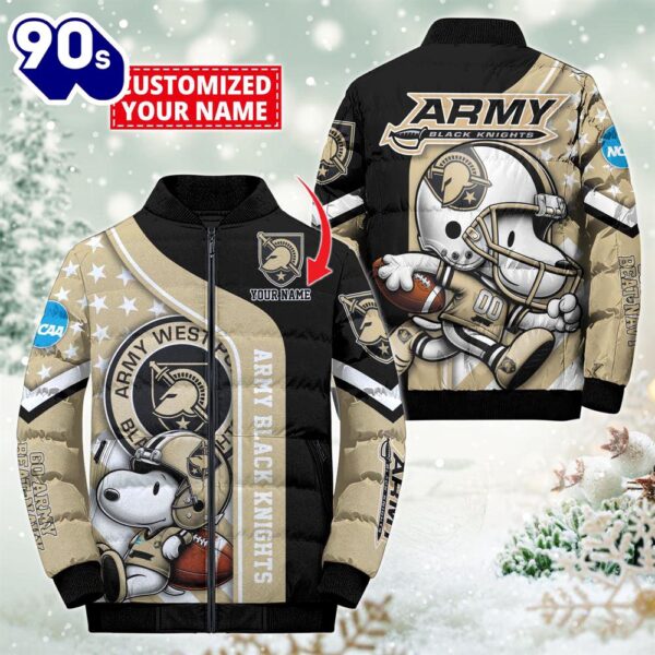 NCAA Army Black Knights Snoopy Puffer Jacket Custom   For Fans