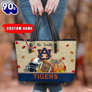 NCAA Auburn Tigers Fall Football Women Leather Tote Bag