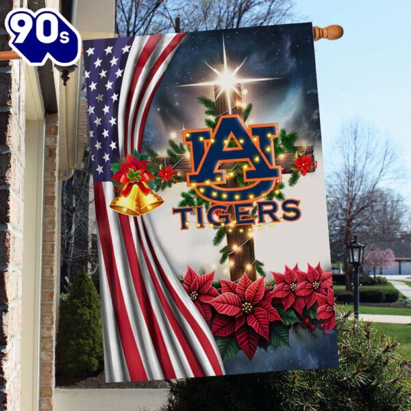 NCAA Auburn Tigers Football Team Cross Christmas Garden Flag