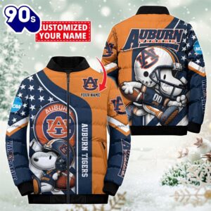 NCAA Auburn Tigers Snoopy Puffer…