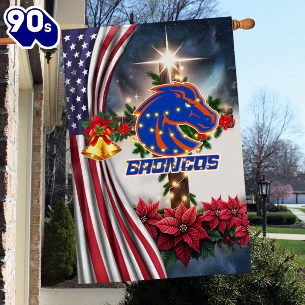 NCAA Boise State Broncos Football Team Cross Christmas Garden Flag