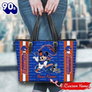 NCAA Boise State Broncos Mickey Women Leather Tote Bag