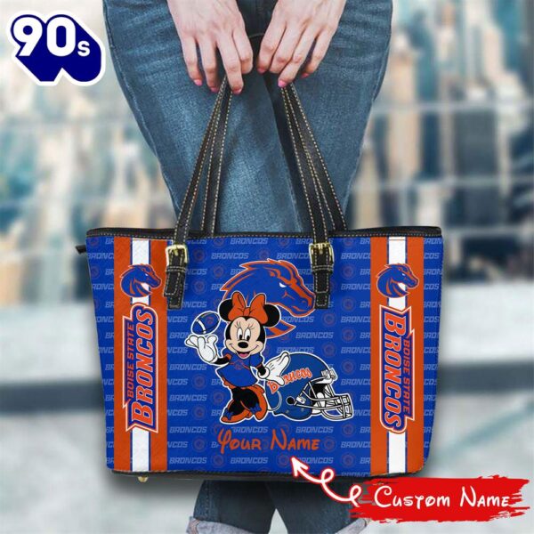 NCAA Boise State Broncos Minnie Women Leather Tote Bag