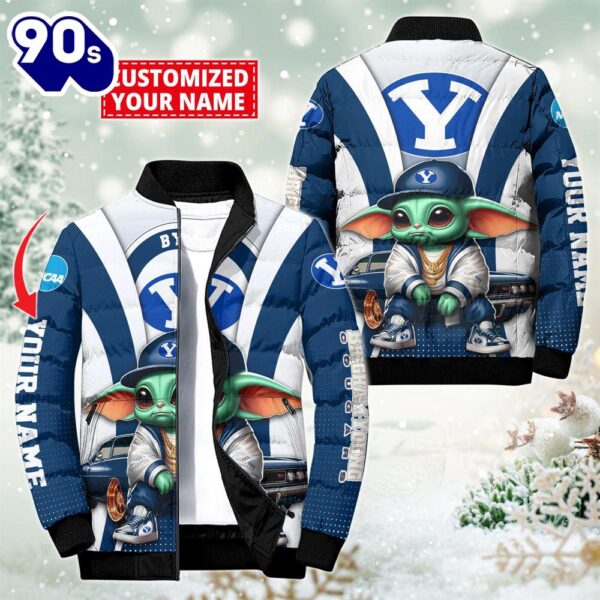 NCAA BYU Cougars Sport Baby Yoda Puffer Jacket For Fans – NCAA Puffer Jacket