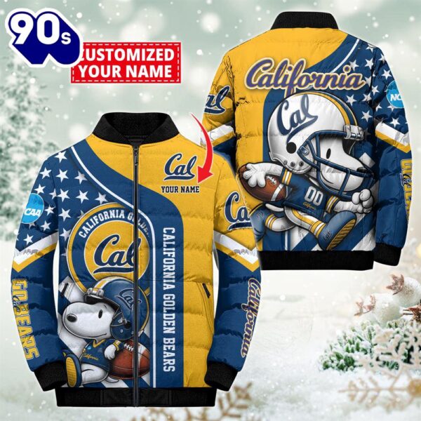 NCAA California Golden Bears Snoopy Puffer Jacket Custom   For Fans