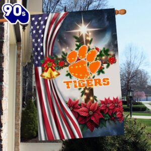 NCAA Clemson Tigers Football Team Cross Christmas Garden Flag