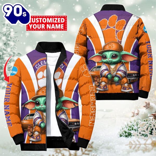 NCAA Clemson Tigers Sport Baby Yoda Puffer Jacket For Fans – NCAA Puffer Jacket