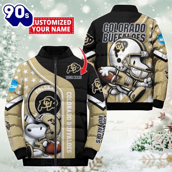 NCAA Colorado Buffaloes Snoopy Puffer Jacket Custom   For Fans