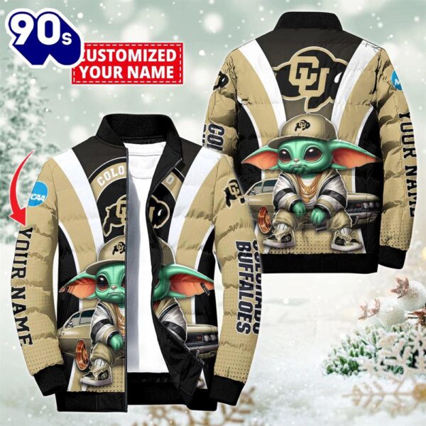 NCAA Colorado Buffaloes Sport Baby Yoda Puffer Jacket For Fans – NCAA Puffer Jacket