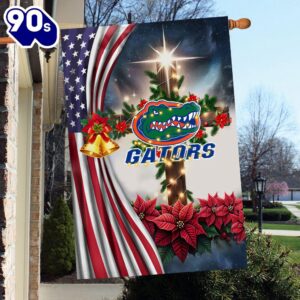 NCAA Florida Gators Football Team Cross Christmas Garden Flag