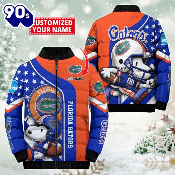 NCAA Florida Gators Snoopy Puffer Jacket Custom   For Fans