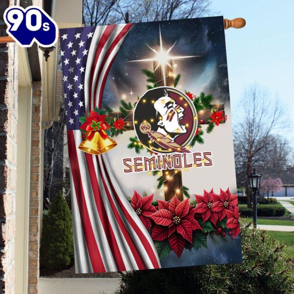 NCAA Florida State Seminoles Football Team Cross Christmas Garden Flag