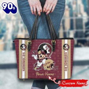 NCAA Florida State Seminoles Mickey Women Leather Tote Bag