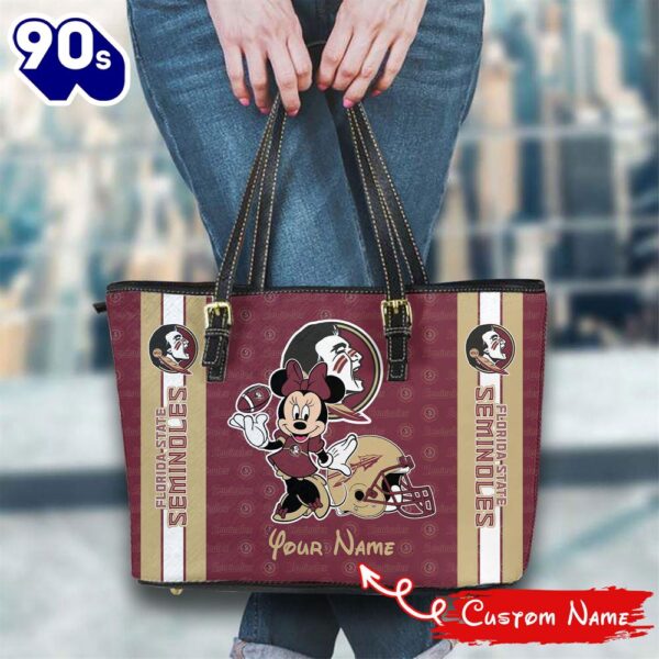 NCAA Florida State Seminoles Minnie Women Leather Tote Bag