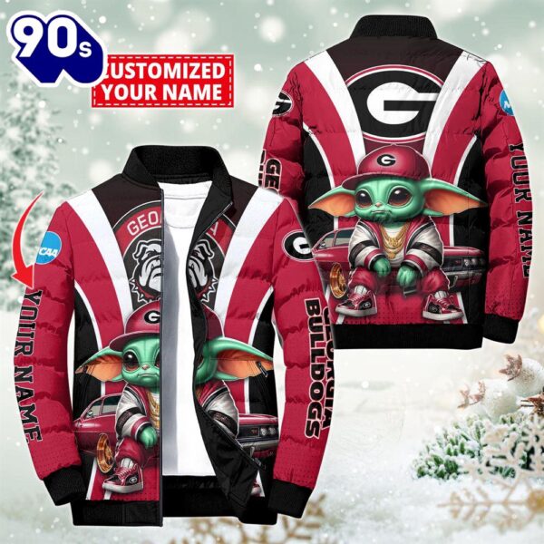 NCAA Georgia Bulldogs Sport Baby Yoda Puffer Jacket For Fans – NCAA Puffer Jacket