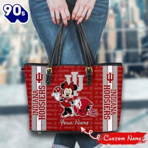 NCAA Indiana Hoosiers Minnie Women Leather Tote Bag