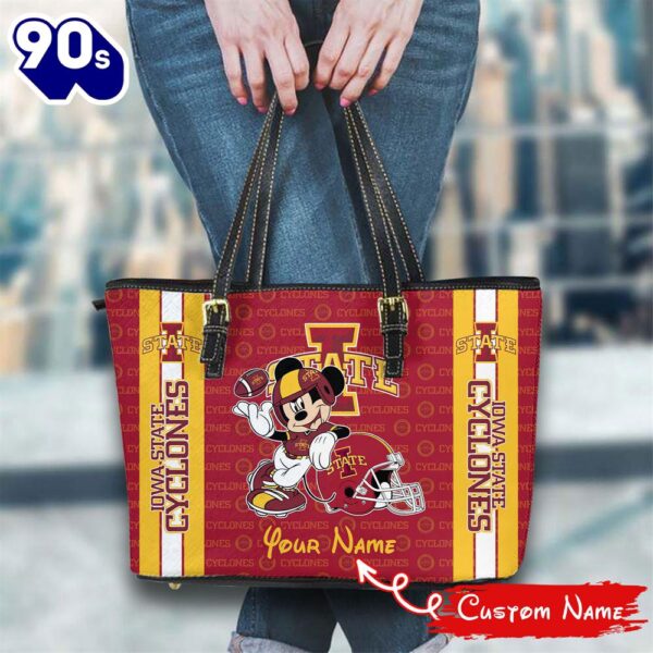 NCAA Iowa State Cyclones Mickey Women Leather Tote Bag