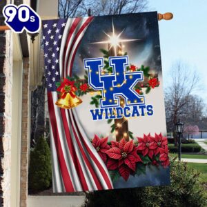 NCAA Kentucky Wildcats Football Team Cross Christmas Garden Flag