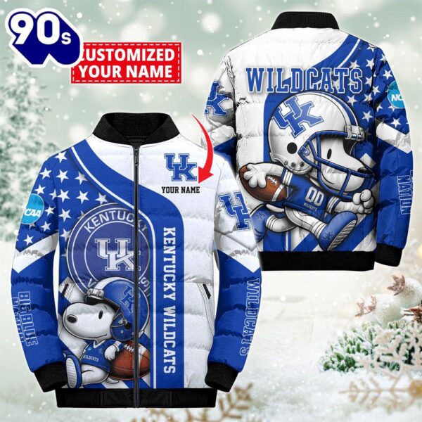 NCAA Kentucky Wildcats Snoopy Puffer Jacket Custom   For Fans