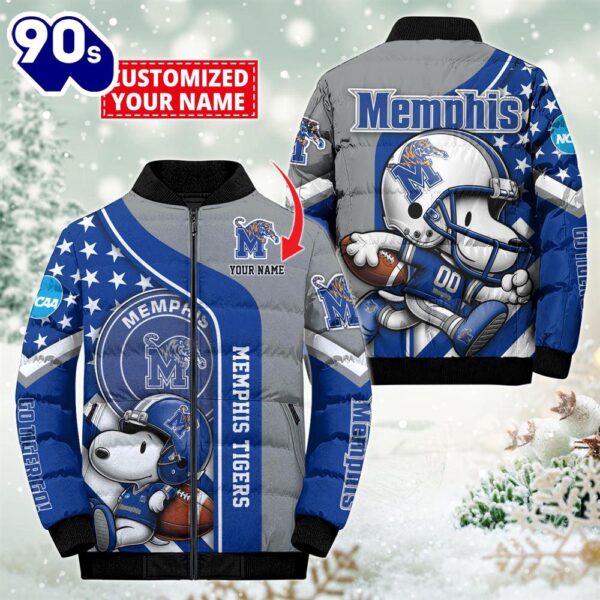 NCAA Memphis Tigers Snoopy Puffer Jacket Custom   For Fans