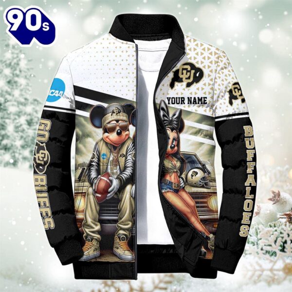 NCAA Mickey And Minnie Mouse Colorado Buffaloes Puffer Jacket Custom   Gift Christmas