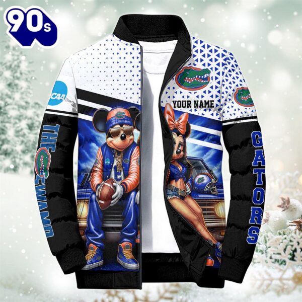 NCAA Mickey And Minnie Mouse Florida Gators Puffer Jacket Custom   Gift Christmas