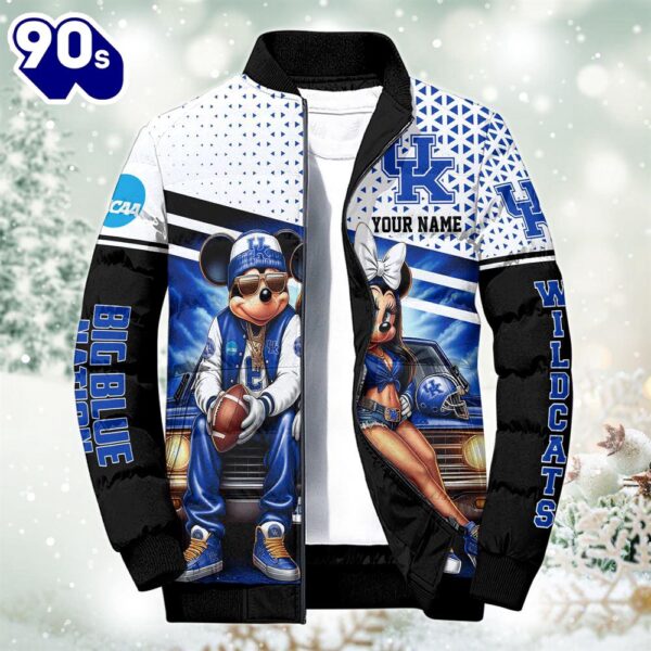 NCAA Mickey And Minnie Mouse Kentucky Wildcats Puffer Jacket Custom   Gift Christmas