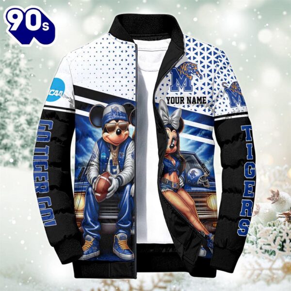 NCAA Mickey And Minnie Mouse Memphis Tigers Puffer Jacket Custom   Gift Christmas