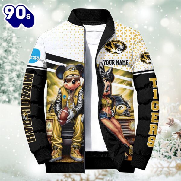 NCAA Mickey And Minnie Mouse Missouri Tigers Puffer Jacket Custom   Gift Christmas