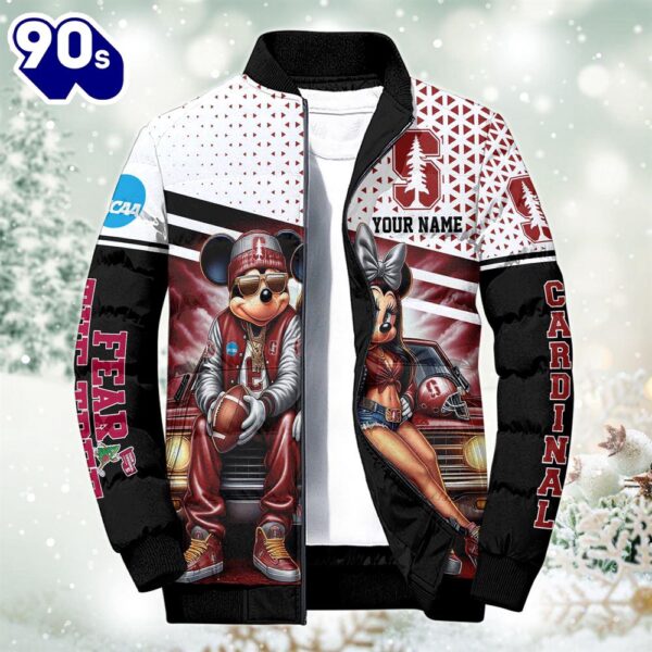 NCAA Mickey And Minnie Mouse Stanford Cardinal Puffer Jacket Custom   Gift Christmas