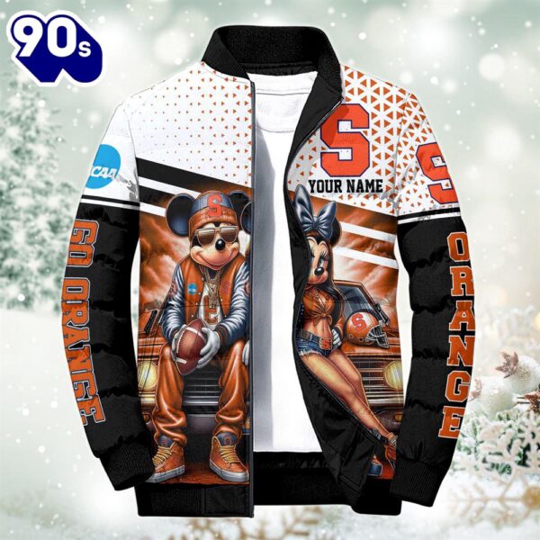 NCAA Mickey And Minnie Mouse Syracuse Orange Puffer Jacket Custom   Gift Christmas