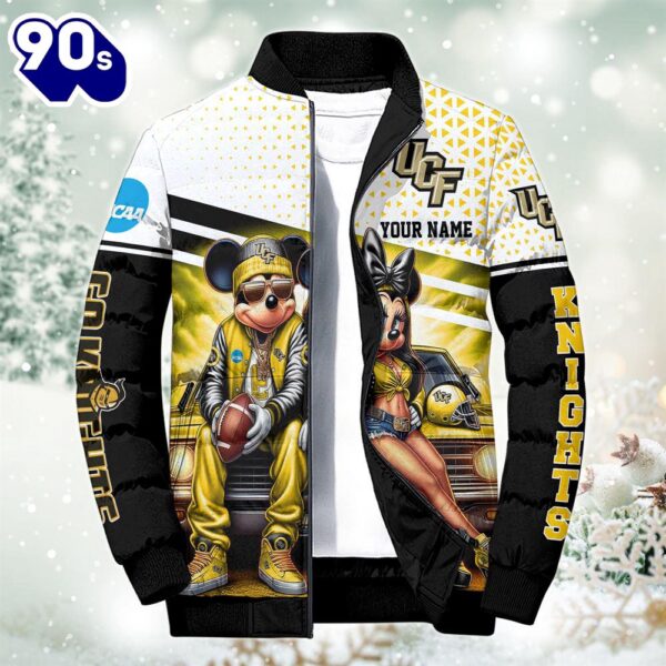 NCAA Mickey And Minnie Mouse UCF Knights Puffer Jacket Custom   Gift Christmas