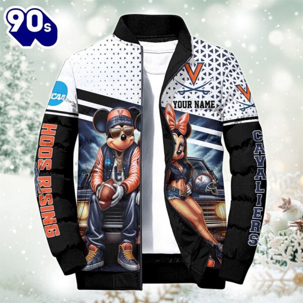 NCAA Mickey And Minnie Mouse Virginia Cavaliers Puffer Jacket Custom   Gift Christmas