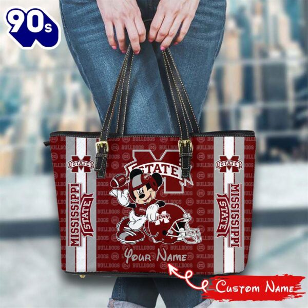 NCAA Mississippi State Bulldogs Mickey Women Leather Tote Bag