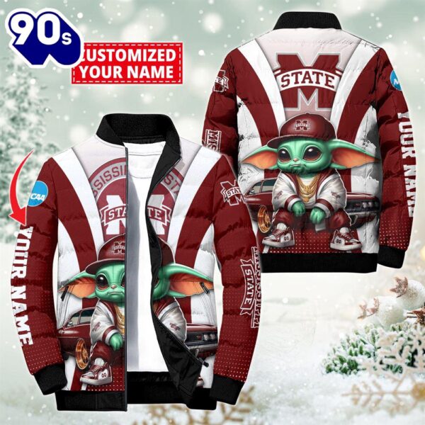 NCAA Mississippi State Bulldogs Sport Baby Yoda Puffer Jacket For Fans – NCAA Puffer Jacket