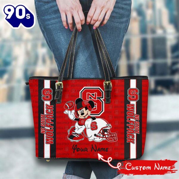 NCAA NC State Wolfpack Mickey Women Leather Tote Bag