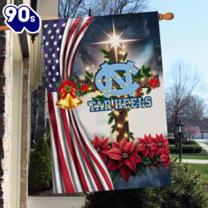 NCAA North Carolina Tar Heels Football Team Cross Christmas Garden Flag