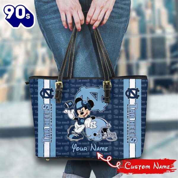 NCAA North Carolina Tar Heels Mickey Women Leather Tote Bag