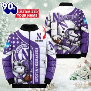 NCAA Northwestern Wildcats Snoopy Puffer…