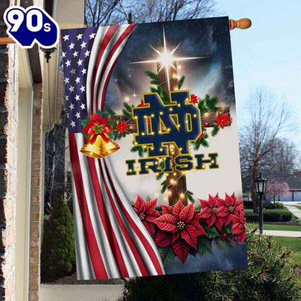 NCAA Notre Dame Fighting Irish Football Team Cross Christmas Garden Flag