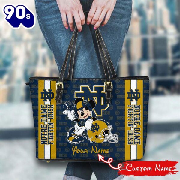 NCAA Notre Dame Fighting Irish Mickey Women Leather Tote Bag