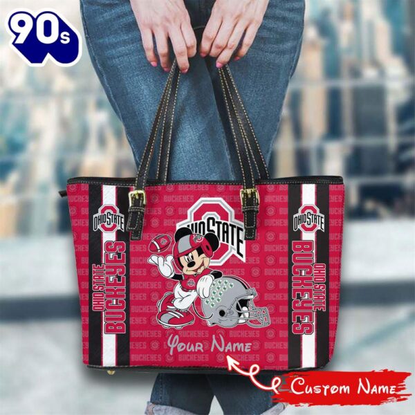 NCAA Ohio State Buckeyes Mickey Women Leather Tote Bag