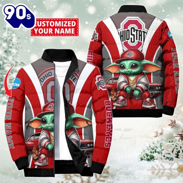 NCAA Ohio State Buckeyes Sport Baby Yoda Puffer Jacket For Fans – NCAA Puffer Jacket