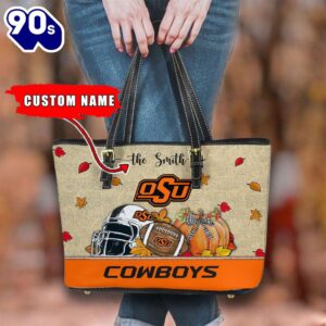 NCAA Oklahoma State Cowboys Fall Football Women Leather Tote Bag