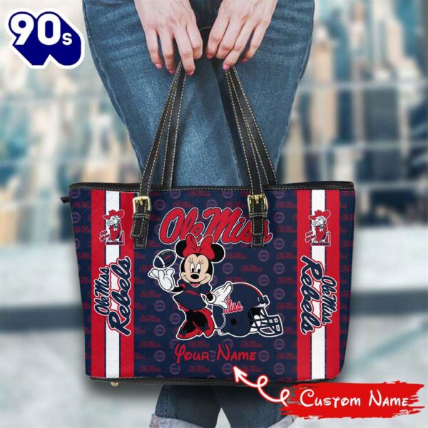 NCAA Ole Miss Rebels Minnie Women Leather Tote Bag