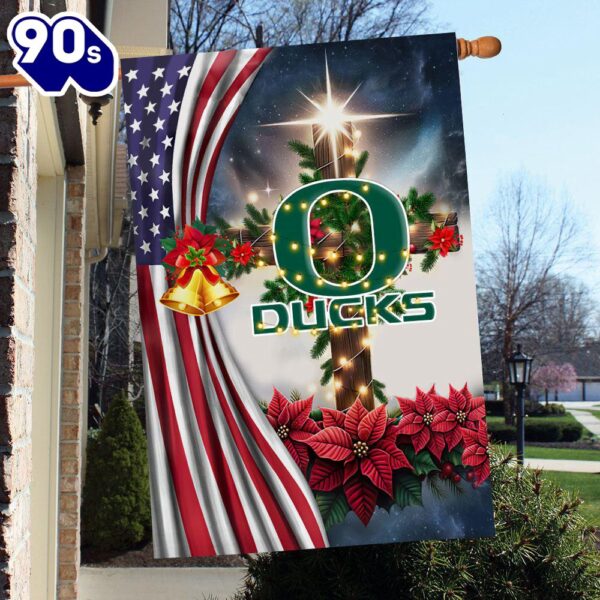 NCAA Oregon Ducks Football Team Cross Christmas Garden Flag