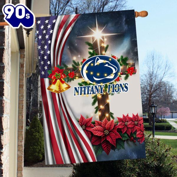 NCAA Penn State Nittany Lions Football Team Cross Christmas Garden Flag