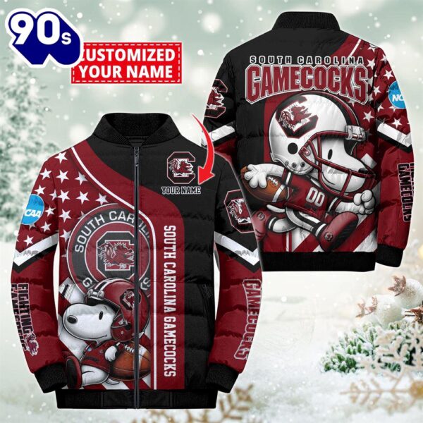 NCAA South Carolina Gamecocks Snoopy Puffer Jacket Custom   For Fans